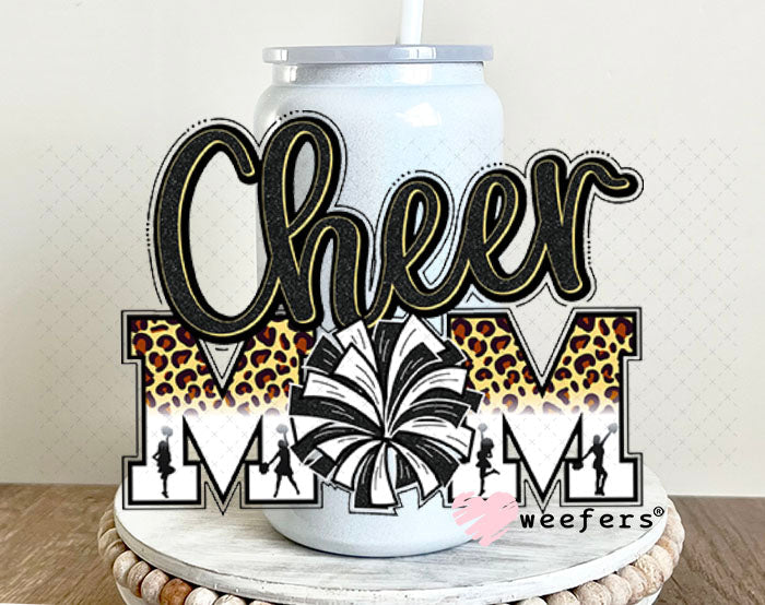 UV DTF Decal - Cheer Mom 16oz Glass Can Generic Weefers