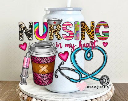 UV DTF Decal - Nursing in my Heart 16oz Glass Can Generic Weefers