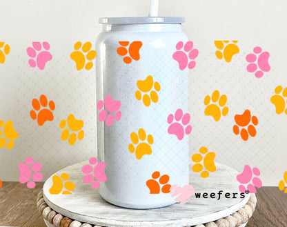 UV DTF Cup Wraps - Dog Paws 16oz Glass Can Generic Weefers