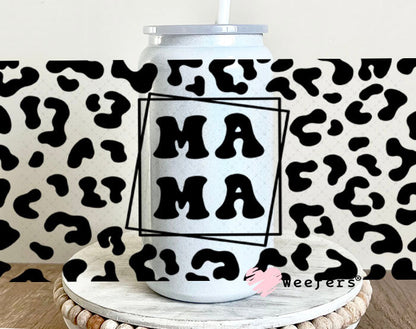UV DTF Cup Wraps - Mama Cheetah 16oz Glass Can Generic Weefers