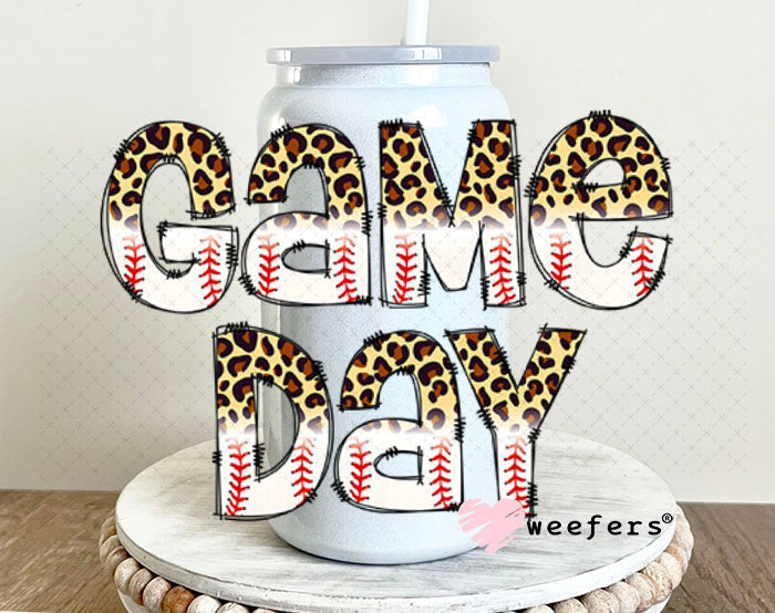 UV DTF Decal - Game Day Baseball 16oz Glass Can Generic Weefers