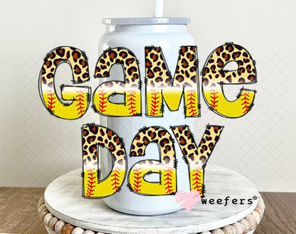 UV DTF Decal - Game Day Softball 16oz Glass Can Generic Weefers