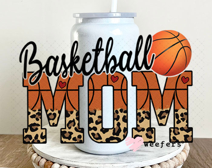 UV DTF Decal - Basktball Mom 16oz Glass Can Generic Weefers