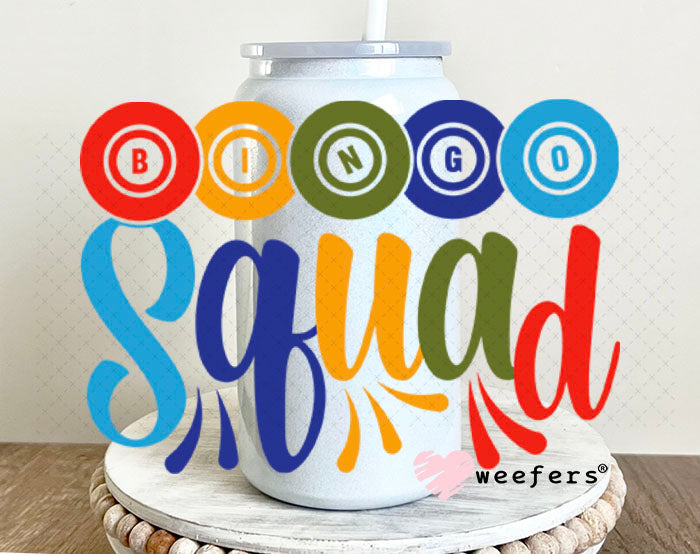 UV DTF Decal - Bingo Squad 16oz Glass Can Generic Weefers
