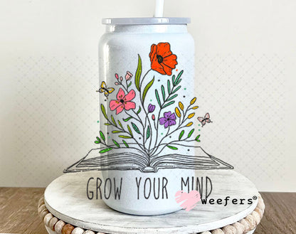 UV DTF Decal - Grow Your Mind 16oz Glass Can Generic Weefers