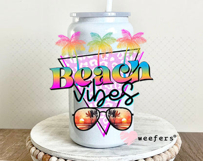 UV DTF Decal - Beach Vibes 16oz Glass Can Generic Weefers