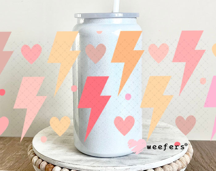 UV DTF Cup Wraps - Lightening Bolts 16oz Glass Can Generic Weefers