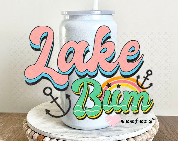 UV DTF Decal - Lake Bum 16oz Glass Can Generic Weefers