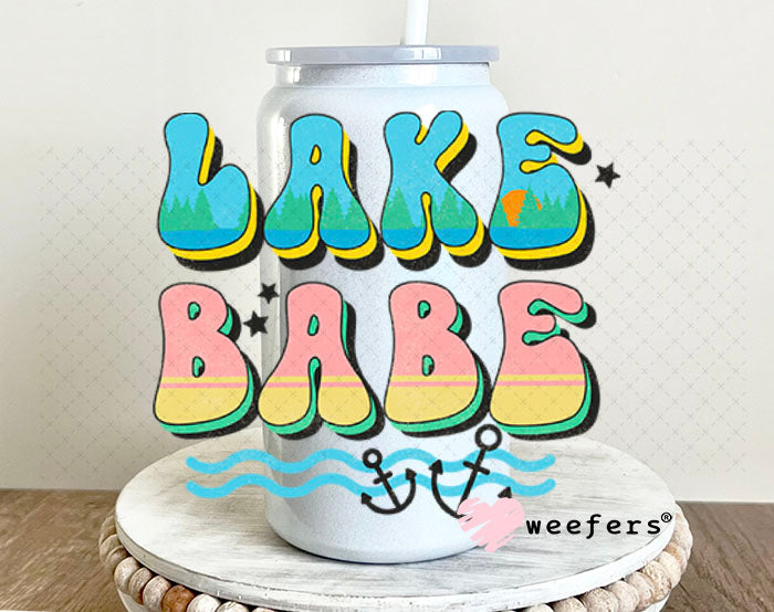 UV DTF Decal - Lake Babe 16oz Glass Can Generic Weefers