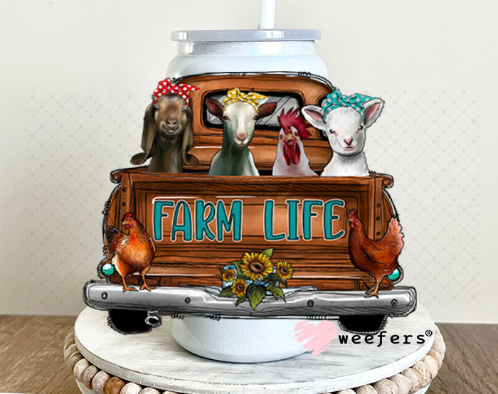 UV DTF Decal - Farm Life 16oz Glass Can Generic Weefers