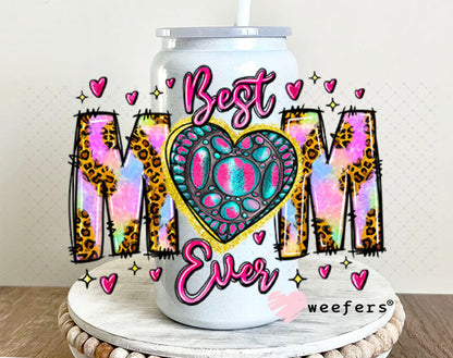 UV DTF Decal - Best Mom Ever 16oz Glass Can Generic Weefers
