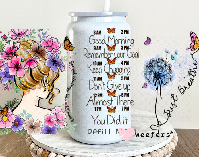 UV DTF Cup Wraps - Just Breath 16oz Glass Can Generic Weefers