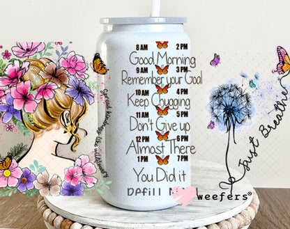 UV DTF Cup Wraps - Just Breath 16oz Glass Can Generic Weefers