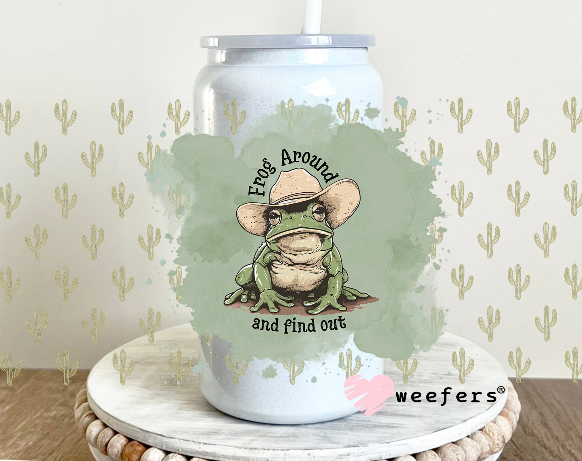 Frog Around and Find Out UV DTF 16oz Cup Wrap