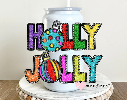 Holly Jolly UV DTF 16oz Decal