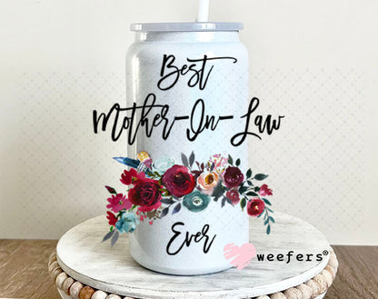 UV DTF Decal - Best Mother In Law Ever 16oz Glass Can Generic Weefers
