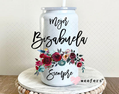 UV DTF Decal - Mejor Bisabuela Siempre 16oz Glass Can Generic Weefers