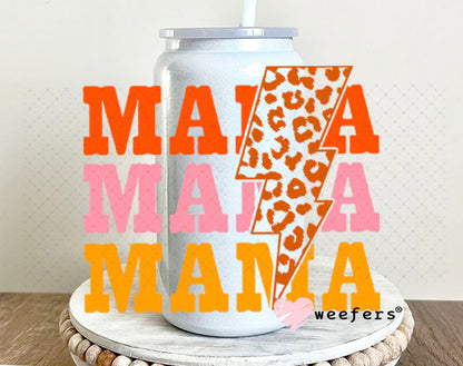 UV DTF Decal - Mama Pink Peach 16oz Glass Can Generic Weefers