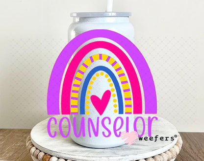 UV DTF Decal - Counselor Rainbow 16oz Glass Can Generic Weefers