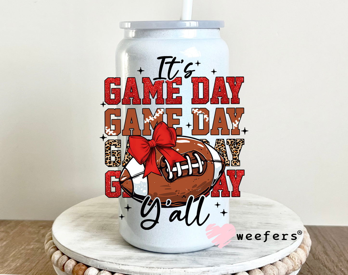 It's Game Day Y'all Football UV DTF 16oz Decal