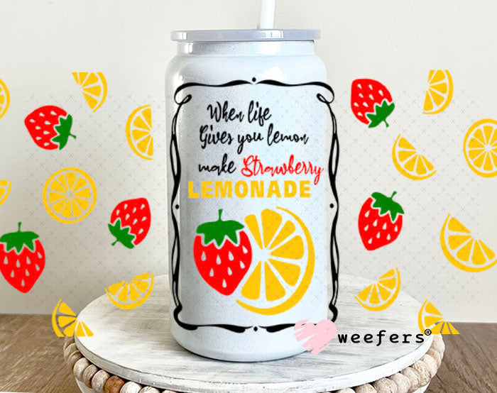 UV DTF Cup Wraps - When Life Gives you Lemons 16oz Glass Can Generic Weefers