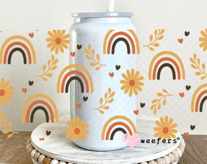 UV DTF Cup Wraps - Boho Rainbows 16oz Glass Can Generic Weefers