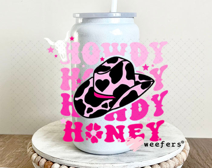 UV DTF Decal - Howdy Honey 16oz Glass Can Generic Weefers