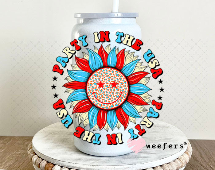UV DTF Decal - Party in the USA 16oz Glass Can Generic Weefers