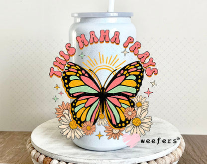 UV DTF Decal - This Mama Prays 16oz Glass Can Generic Weefers