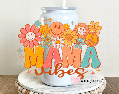 UV DTF Decal - Mama Vibes 16oz Glass Can Generic Weefers