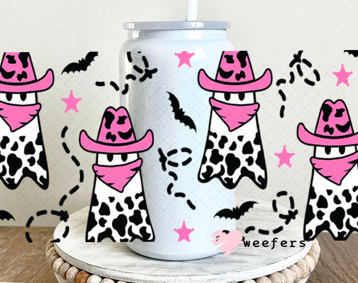 UV DTF Cup Wraps - Cowboy Ghosts 16oz Glass Can Generic Weefers