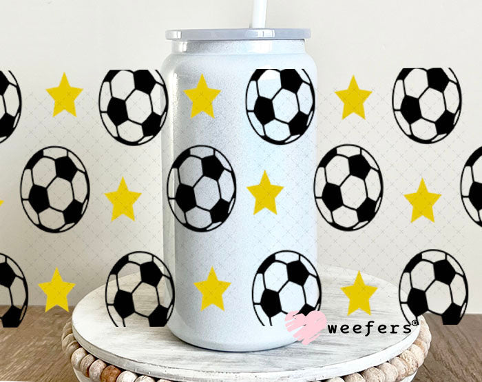 UV DTF Cup Wraps - Soccer Stars 16oz Glass Can Generic Weefers