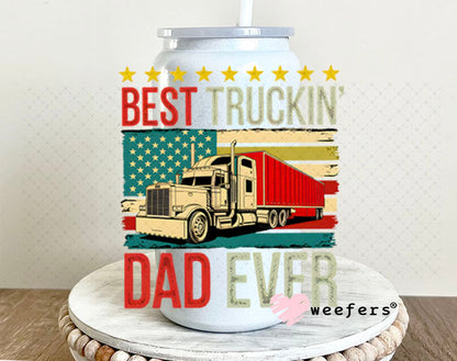 UV DTF Decal - Best Truckin' Dad Ever 16oz Glass Can Generic Weefers
