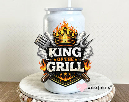 UV DTF Decal - King of the Grill 16oz Glass Can Generic Weefers