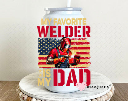 UV DTF Decal - My Favorite Welder is My Dad 16oz Glass Can Generic Weefers