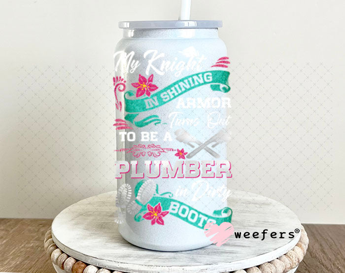 UV DTF Decal - My Knight and Shining Armor Plumber 16oz Glass Can Generic Weefers