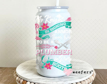 UV DTF Decal - My Knight and Shining Armor Plumber 16oz Glass Can Generic Weefers