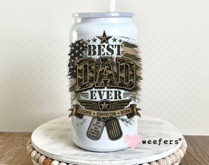 UV DTF Decal - Best Dad Ever 16oz Glass Can Generic Weefers