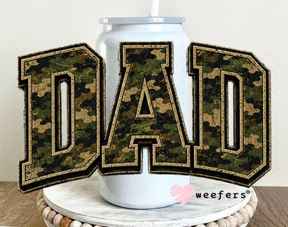 UV DTF Decal - Dad Camo 16oz Glass Can Generic Weefers