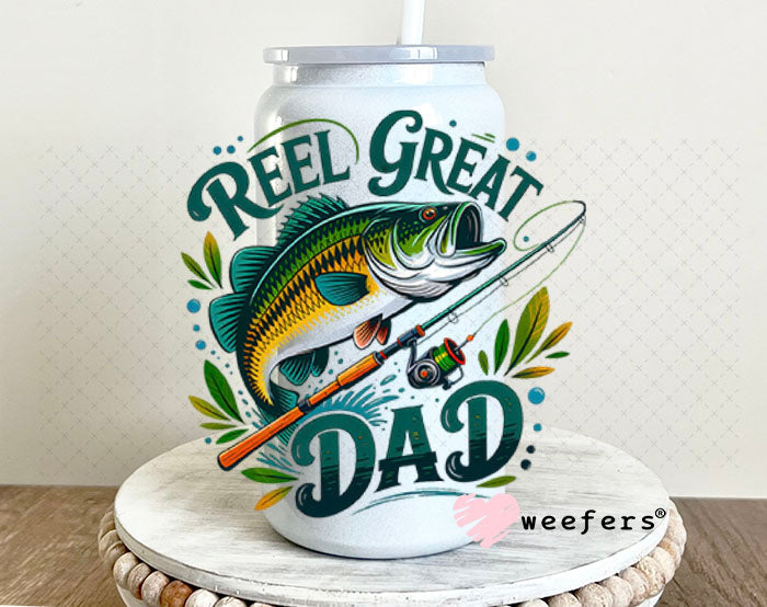 UV DTF Decal - Reel Great Dad 16oz Glass Can Generic Weefers