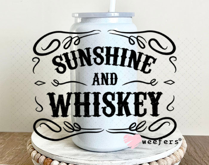 UV DTF Decal - Sunshine and Whiskey 16oz Glass Can Generic Weefers