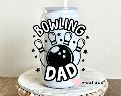 UV DTF Decal - Bowling Dad 16oz Glass Can Generic Weefers