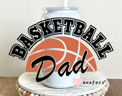 UV DTF Decal - Basketball Dad 16oz Glass Can Generic Weefers