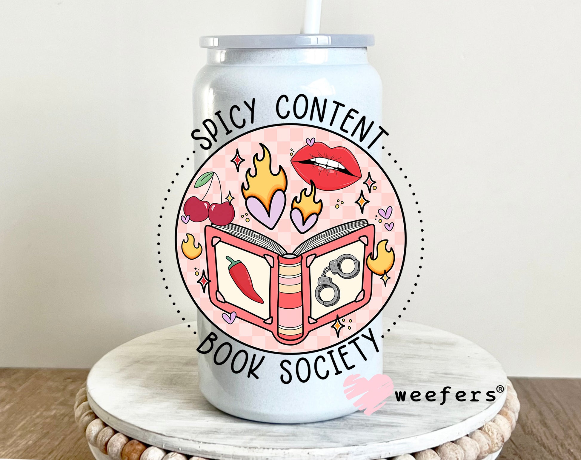 Spicy Content Book Society UV DTF 16oz Decal