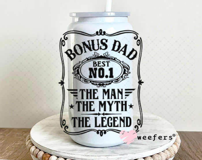 UV DTF Decal - Bonus Dad No. 1 16oz Glass Can Generic Weefers