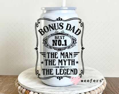 UV DTF Decal - Bonus Dad No. 1 16oz Glass Can Generic Weefers