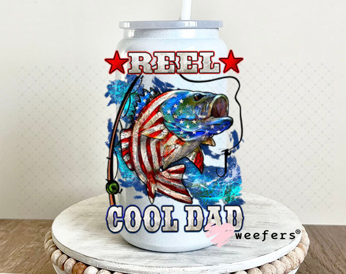 UV DTF Decal - Reel Cool Dad 16oz Glass Can Generic Weefers