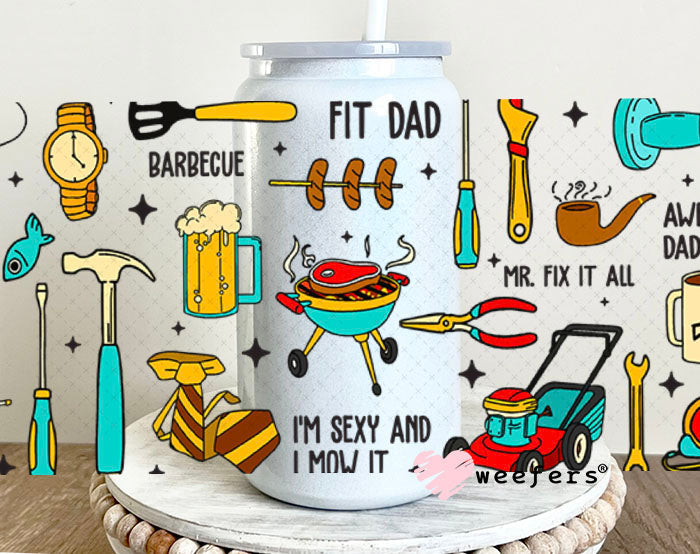 UV DTF Cup Wraps - Dad Favorite Things 16oz Glass Can Generic Weefers