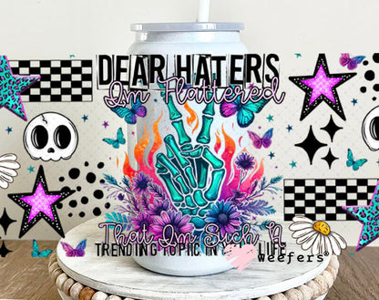 UV DTF Cup Wrap – USA Red White Blue Bows 16oz Glass Can Generic Weefers