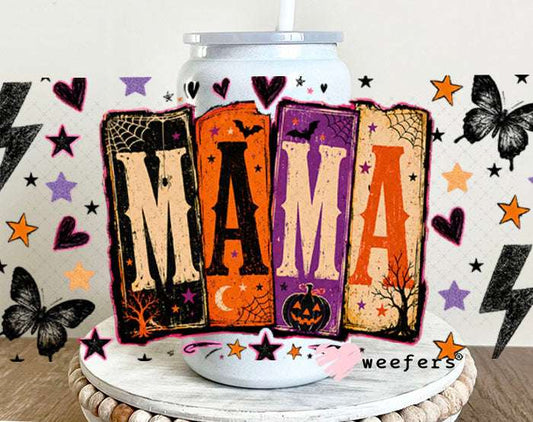 UV DTF Cup Wraps - Mama Halloween - Weefers® Exclusive 16oz Glass Can Generic Weefers